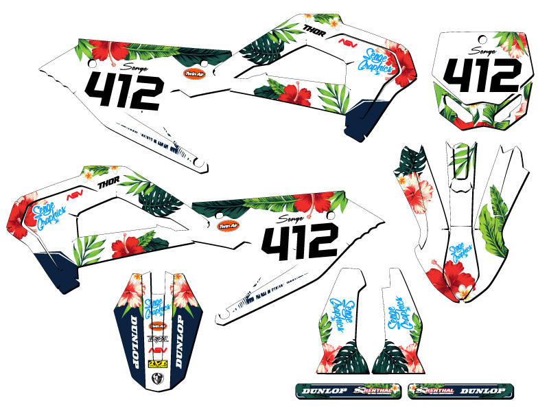 Kit de Gráficos 21-22 SRX CX 50 TROPICAL Blanco Senge Compatible con Cobra - Imagen 8 de 10