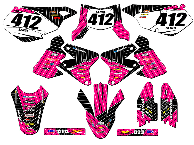 2005-2023 DRZ 400 SM RACE SERIES Pink Senge Graphics Kit Compatible with Suzuki - Picture 2 of 10