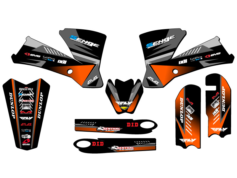 2003-2005 SX 85 SURGE Black Senge kit de gráficos compatible con KTM - Imagen 2 de 10