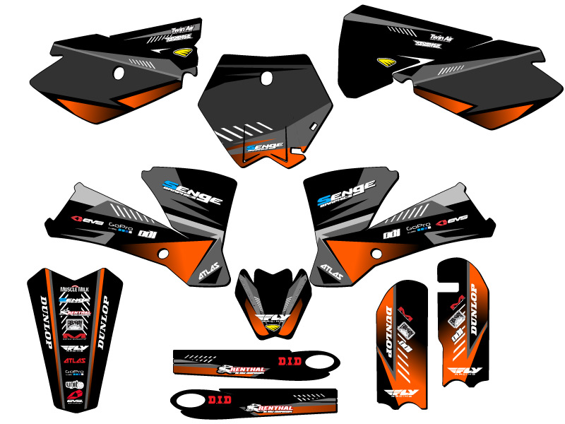2003-2005 SX 85 SURGE Black Senge kit de gráficos compatible con KTM - Imagen 5 de 10