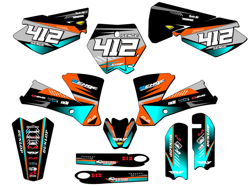 2003-2005 SX 85 SURGE Orange Senge Graphics Kit Compatible with KTM - Picture 8 of 10