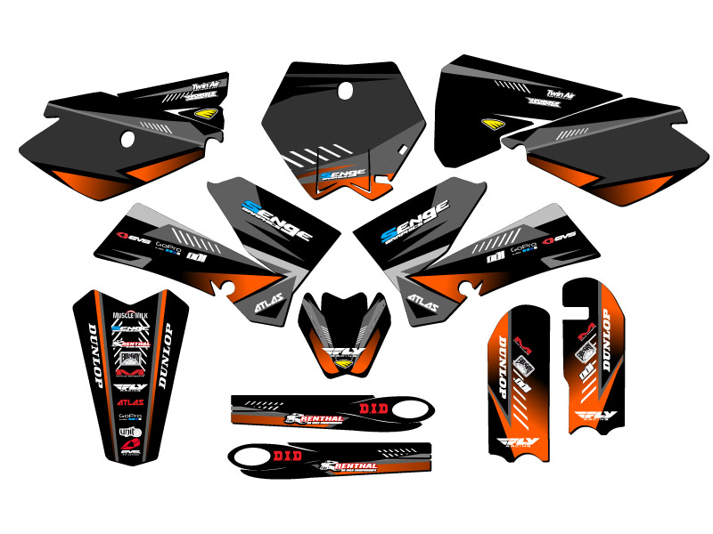 SX 85 SURGE 2006-2012 Black Senge kit de gráficos compatible con KTM - Imagen 5 de 10