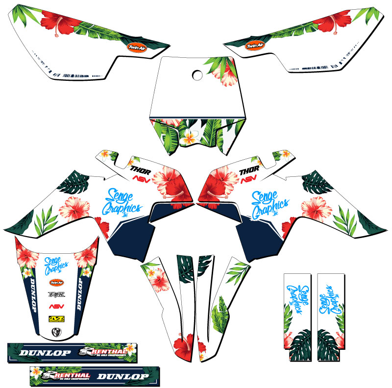 Kit de Gráficos Senge Blanco SR 110 SR 110 TROPICAL Compatible con SSR - Imagen 5 de 10