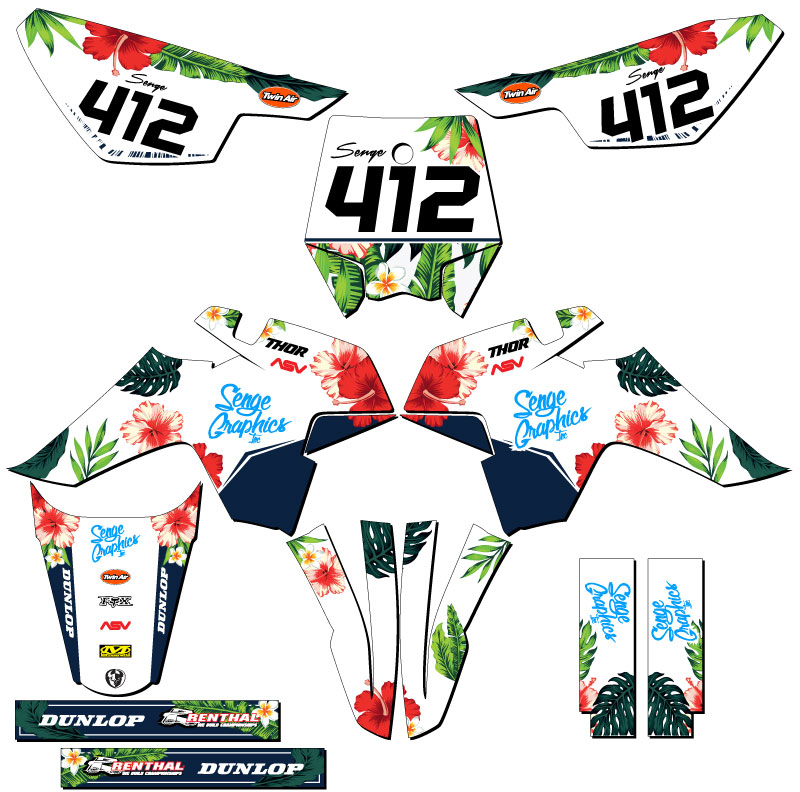 Kit de Gráficos Senge Blanco SR 110 SR 110 TROPICAL Compatible con SSR - Imagen 8 de 10