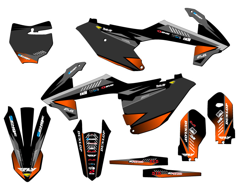 Kit de gráficos Black Senge 2018-2023 SX 85 SURGE compatible con KTM - Imagen 5 de 10