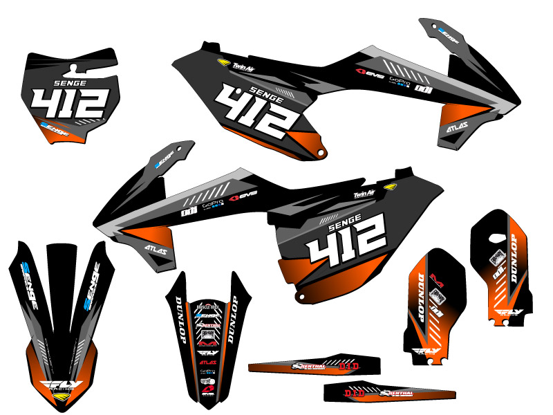 Kit de gráficos Black Senge 2018-2023 SX 85 SURGE compatible con KTM - Imagen 8 de 10