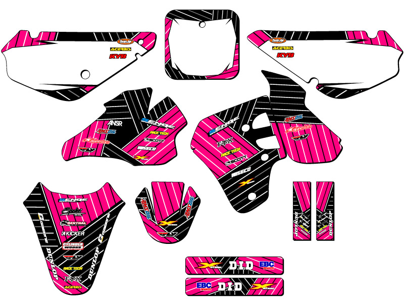 RM 80 RACE SERIES 2000 Pink Senge kit de gráficos compatible con Suzuki - Imagen 8 de 10