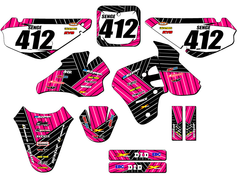 RM 80 RACE SERIES 2000 Pink Senge kit de gráficos compatible con Suzuki - Imagen 2 de 10