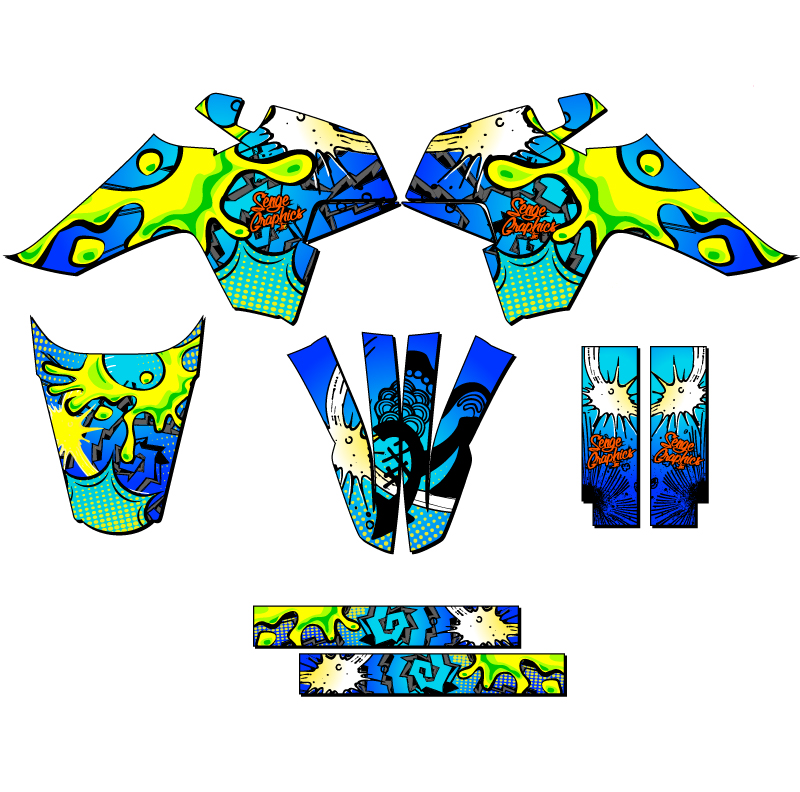 SR 110 DX SR 110 DX ZANY Blue Senge Graphics Kit Compatible with