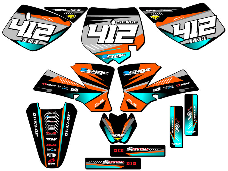 Kit de gráficos SX 50 SURGE 2002-2008 naranja Senge compatible con KTM - Imagen 8 de 10