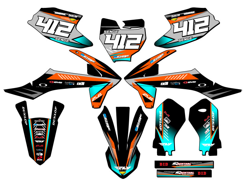2019-2023 SX 50 SURGE Orange Senge Graphics Kit Compatible with KTM - Picture 8 of 10
