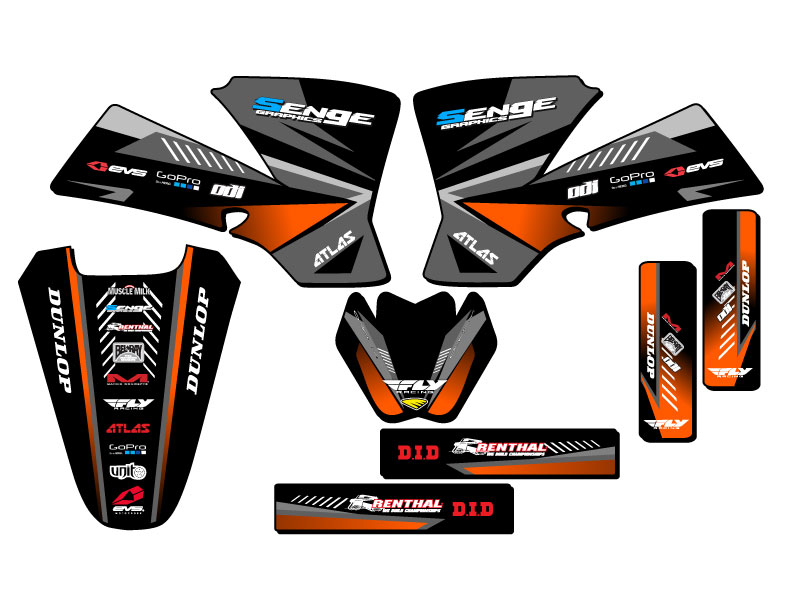 2002-2008 SX 50 SURGE Black Senge Graphics Kit Compatible with KTM - Picture 2 of 10