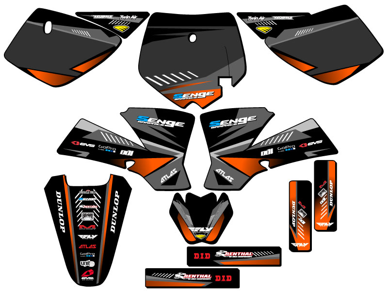 2002-2008 SX 50 SURGE Black Senge Graphics Kit Compatible with KTM - Picture 5 of 10