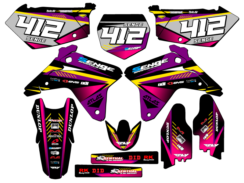 2005-2006 RMZ 450 SURGE Purple Senge Graphics Kit Compatible with Suzuki - Picture 8 of 10