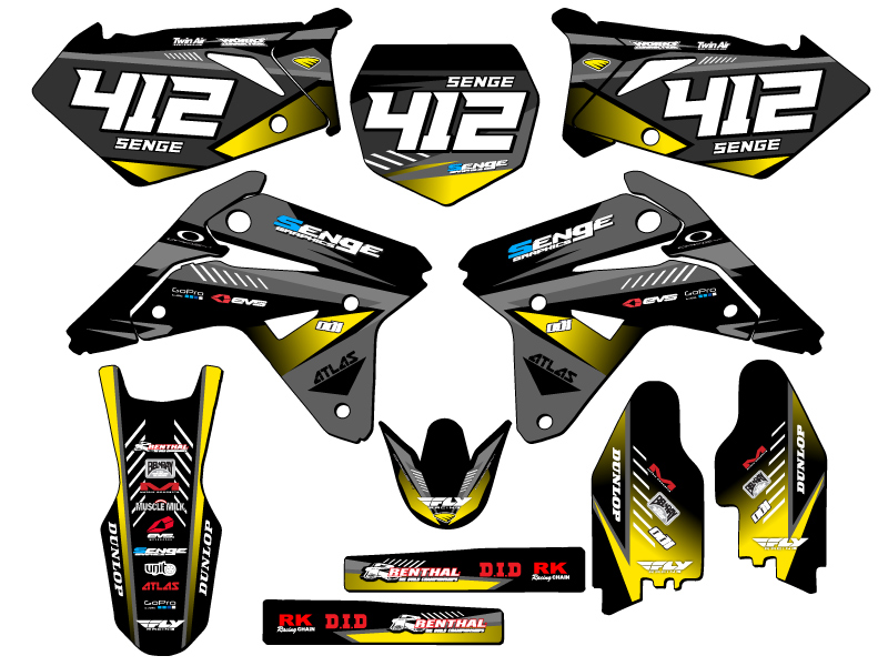 2007 RMZ 450 SURGE Black Senge Graphics Kit Compatible with Suzuki - Picture 8 of 10