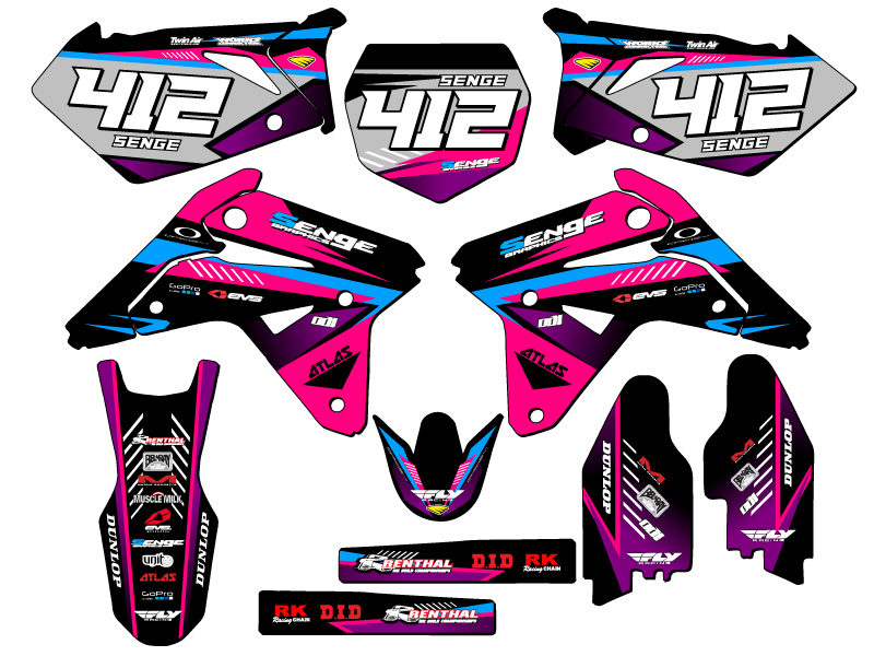 RMZ 450 SURGE 2007 Pink Senge kit de gráficos compatible con Suzuki - Imagen 8 de 10