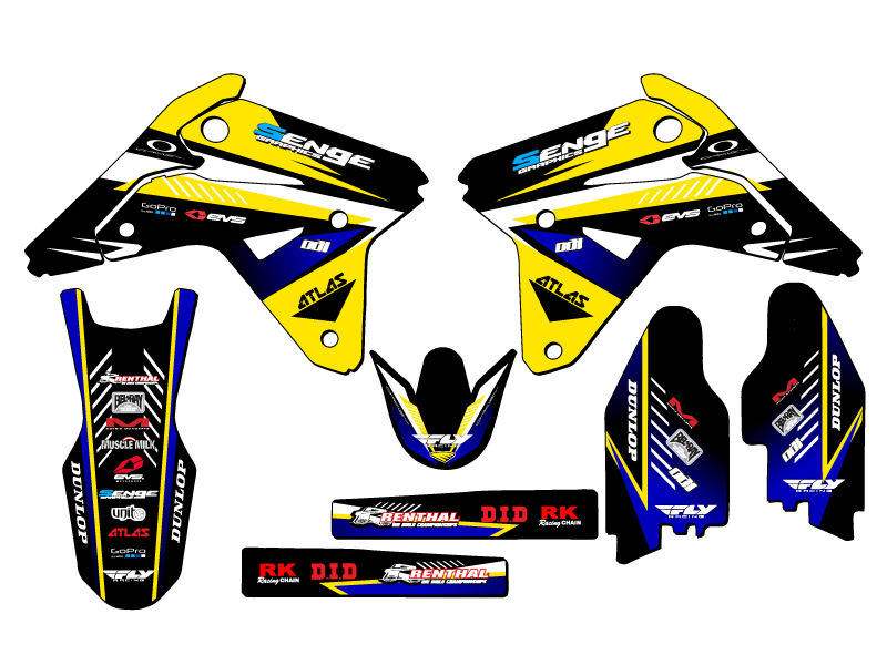 2007 RMZ 450 SURGE Yellow Senge Graphics Kit Compatible with Suzuki - Picture 2 of 10