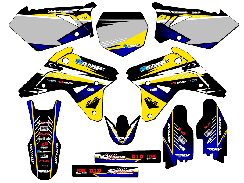 2007 RMZ 450 SURGE Yellow Senge Graphics Kit Compatible with Suzuki - Picture 5 of 10
