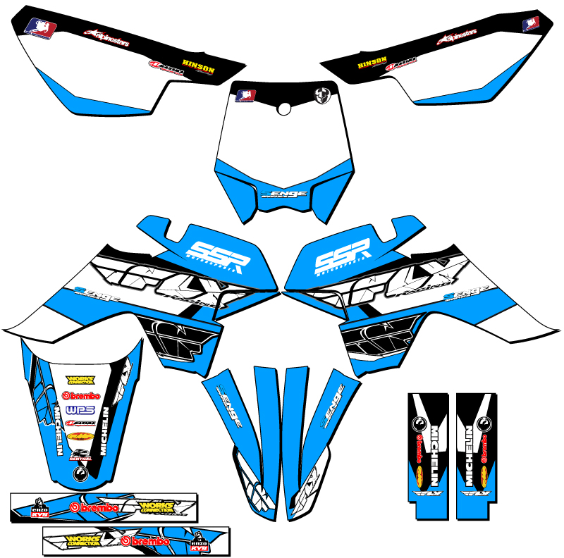 Kit de Gráficos SR 125 SR 125 13 FLY Sky Blue Senge compatible con SSR - Imagen 5 de 10