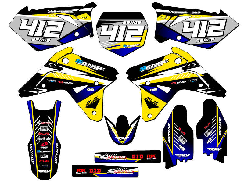 2007 RMZ 450 SURGE Yellow Senge Graphics Kit Compatible with Suzuki - Picture 8 of 10