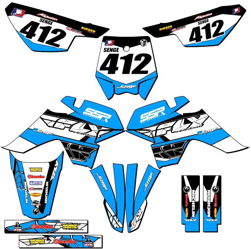 Kit de Gráficos SR 125 SR 125 13 FLY Sky Blue Senge compatible con SSR - Imagen 8 de 10