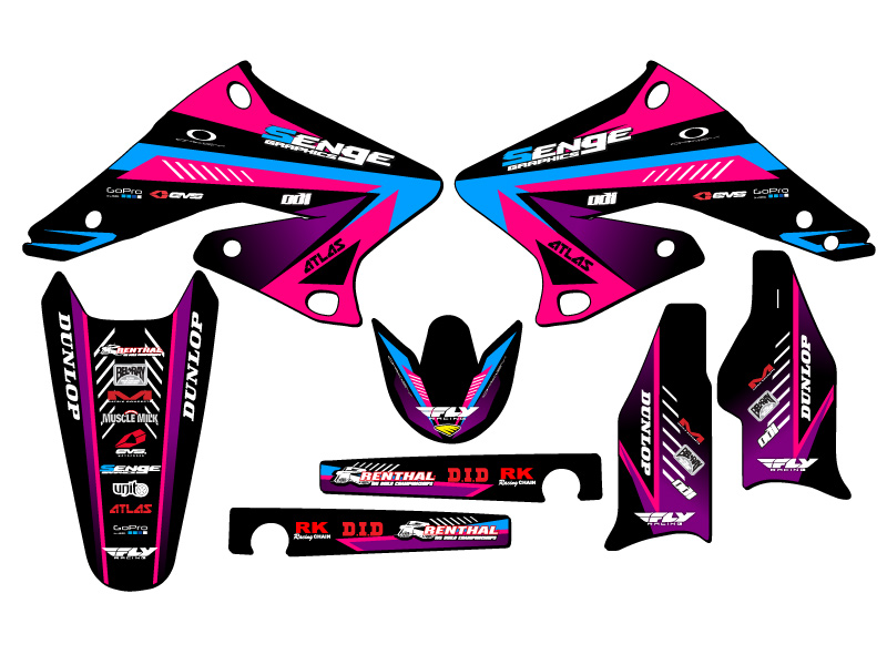 2004-2006 RMZ 250 SURGE Pink Senge Graphics Kit Compatible with Suzuki - Picture 2 of 10