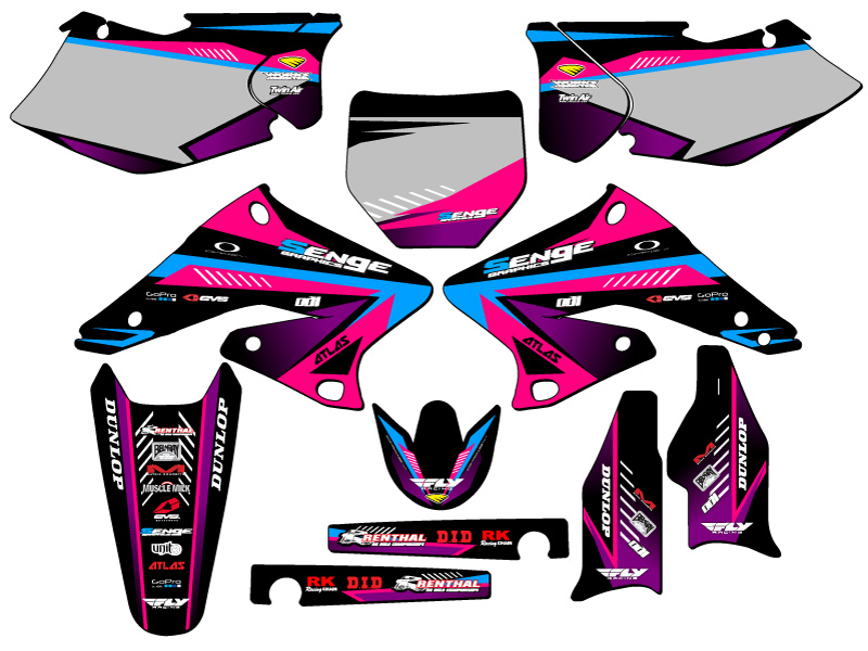 2004-2006 RMZ 250 SURGE Pink Senge Graphics Kit Compatible with Suzuki - Picture 5 of 10