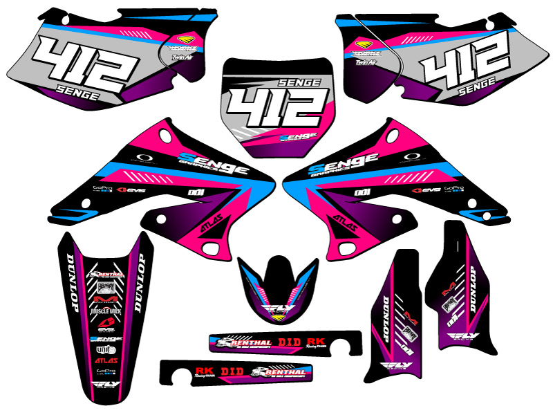 2004-2006 RMZ 250 SURGE Pink Senge Graphics Kit Compatible with Suzuki - Picture 8 of 10
