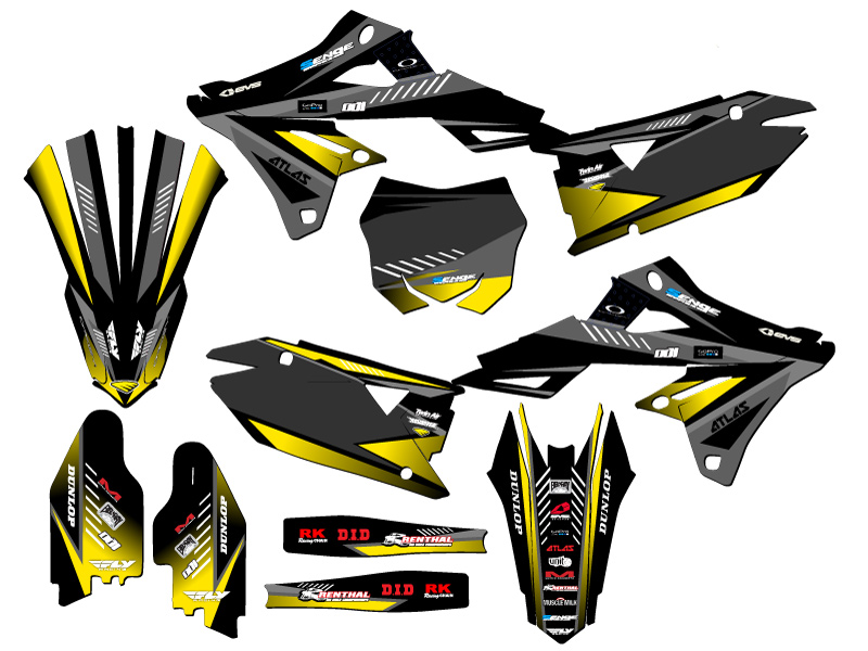 2019-2023 RMZ 250 SURGE Black Senge Graphics Kit Compatible with Suzuki - Picture 5 of 10