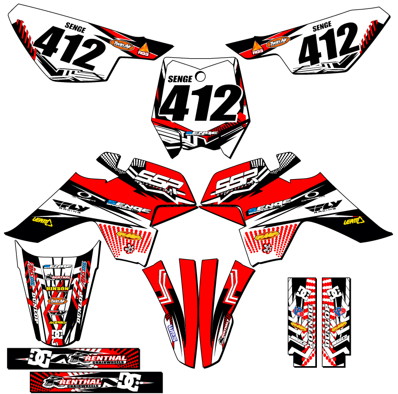 Kit de Gráficos SR 125 SR 125 MAYHEM Red Senge Compatible con SSR - Imagen 8 de 10