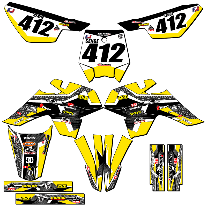 Kit de Gráficos Senge amarillo SR 125 SR 125 PODIUM compatible con SSR - Imagen 8 de 10