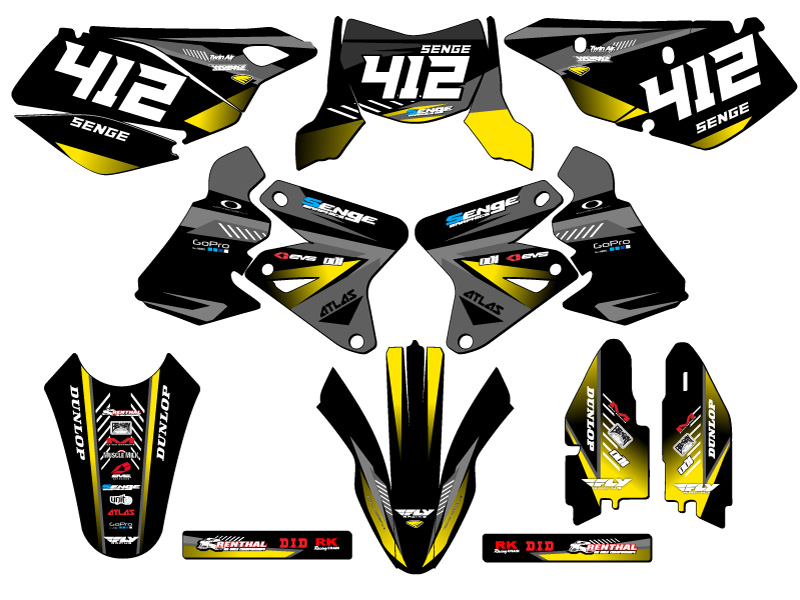 2005-2023 DRZ 400 SM SURGE Black Senge Graphics Kit Compatible with Suzuki - Picture 8 of 10