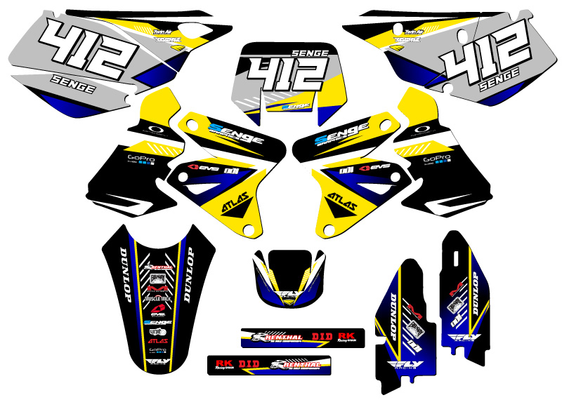 2000-2004 DRZ 400 SM SURGE Yellow Senge Graphics Kit Compatible with Suzuki - Picture 8 of 10