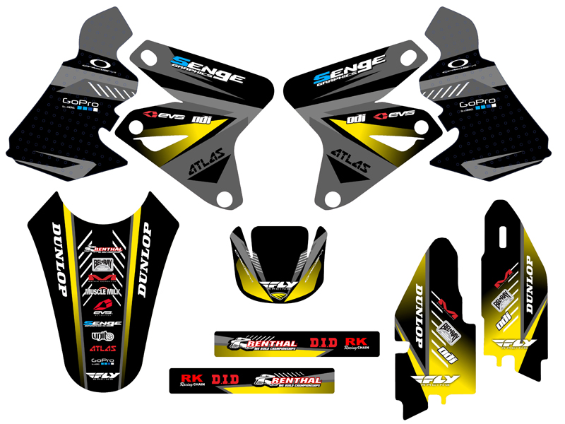 2000-2004 DRZ 400 SURGE Black Senge kit de gráficos compatible con Suzuki - Imagen 2 de 10