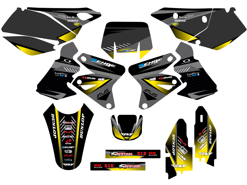 2000-2004 DRZ 400 SURGE Black Senge kit de gráficos compatible con Suzuki - Imagen 5 de 10