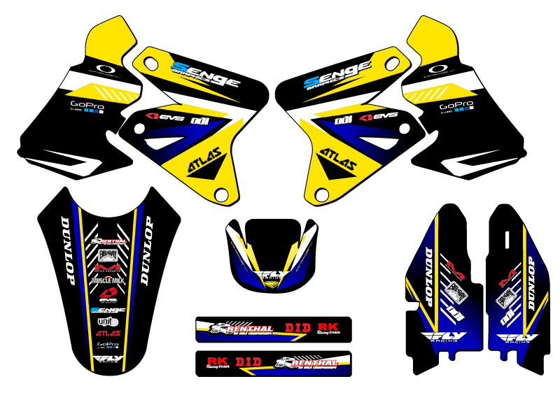 2005-2023 DRZ 400 SURGE Yellow Senge Graphics Kit Compatible with Suzuki - Picture 8 of 10