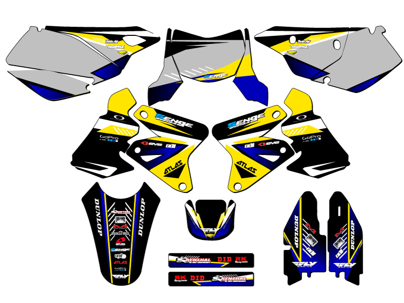 2005-2023 DRZ 400 SURGE Yellow Senge Graphics Kit Compatible with Suzuki - Picture 2 of 10