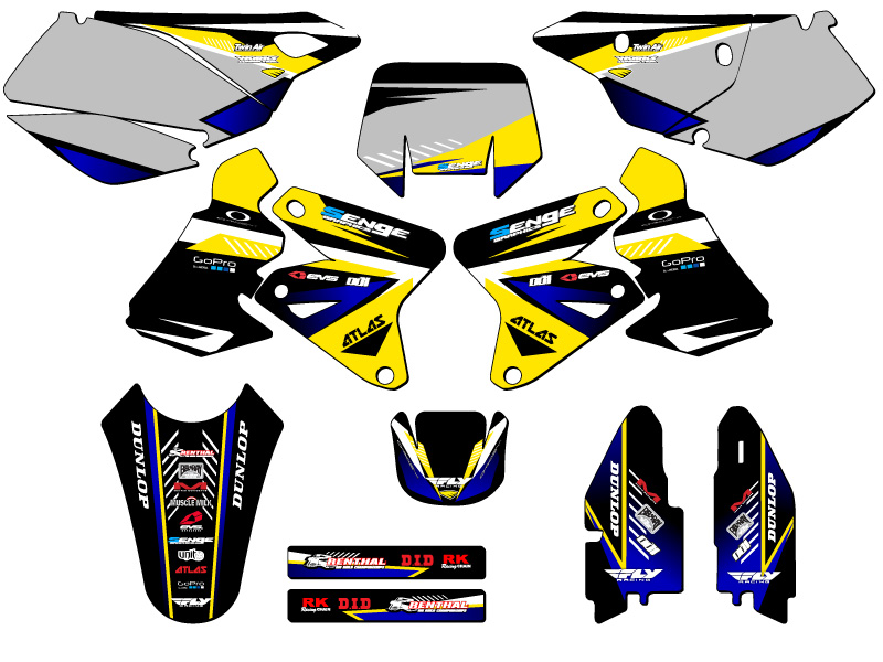 2000-2004 DRZ 400 SURGE Yellow Senge Graphics Kit compatible con Suzuki - Imagen 5 de 10