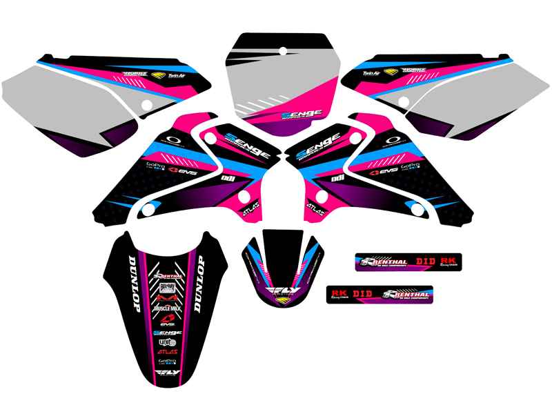 2001-2007 DRZ 125 SURGE Pink Senge Graphics Kit Compatible with Suzuki - Picture 5 of 10