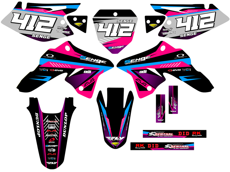 Kit de gráficos Senge 2008-2023 DRZ 125 SURGE rosa compatible con Suzuki - Imagen 8 de 10