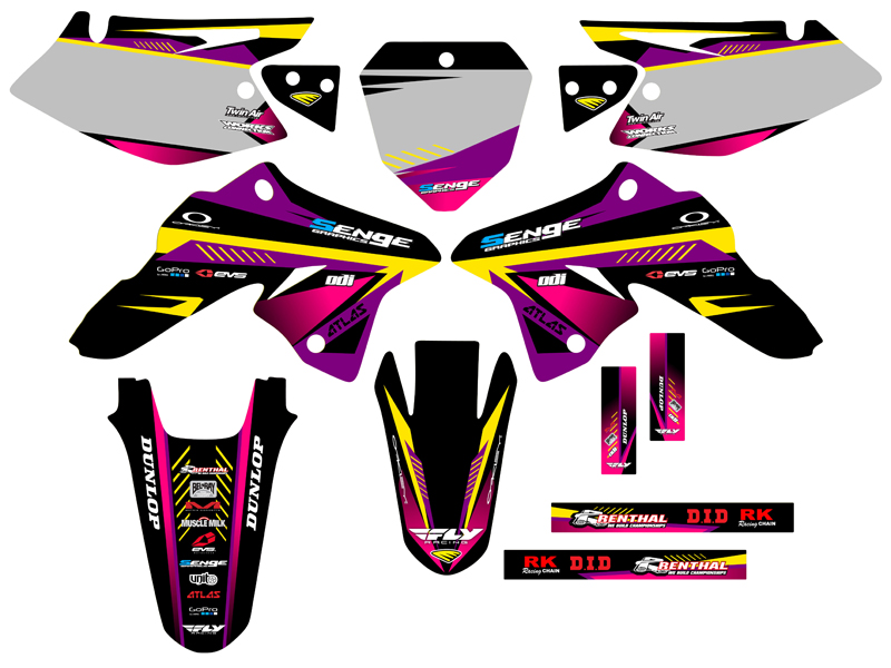 2008-2023 DRZ 125 SURGE Purple Senge Graphics Kit Compatible with Suzuki - Foto 5 di 10