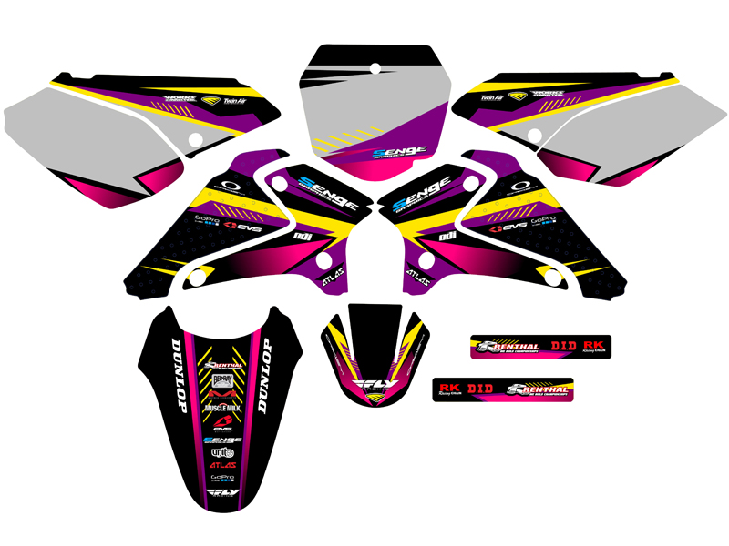 2001-2007 DRZ 125 SURGE Purple Senge Graphics Kit Compatible with Suzuki - Bild 5 von 10