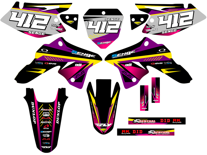 2008-2023 DRZ 125 SURGE Purple Senge Graphics Kit Compatible with Suzuki - Foto 8 di 10