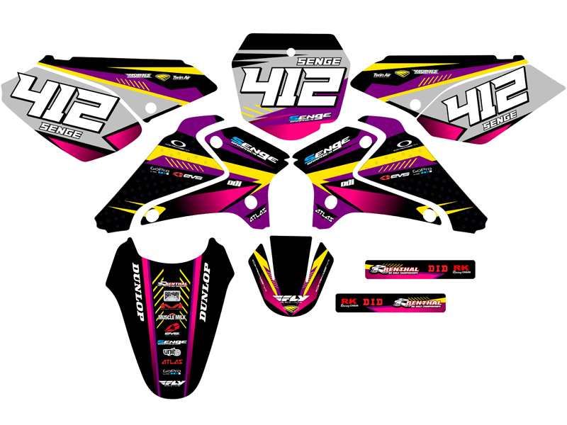 2001-2007 DRZ 125 SURGE Purple Senge Graphics Kit Compatible with Suzuki - Bild 8 von 10