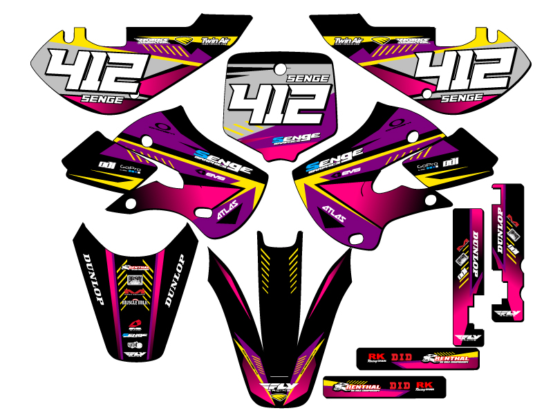 2000-2009 DRZ 110 SURGE Purple Senge Graphics Kit compatible con Suzuki - Imagen 8 de 10