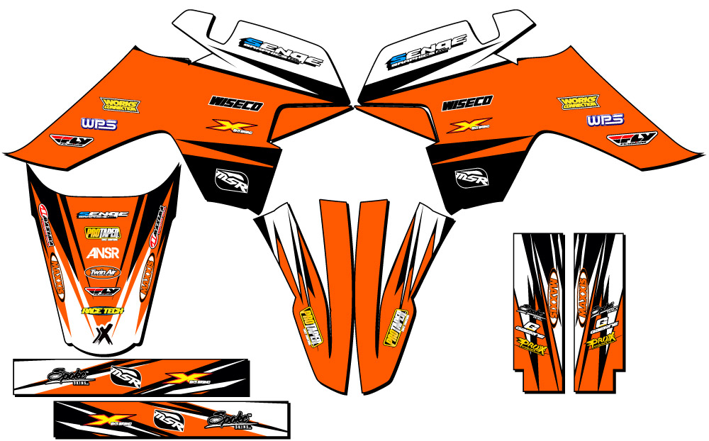 Kit de Gráficos SR 125 SR 125 VELOCITY Orange Senge Compatible con SSR - Imagen 2 de 10