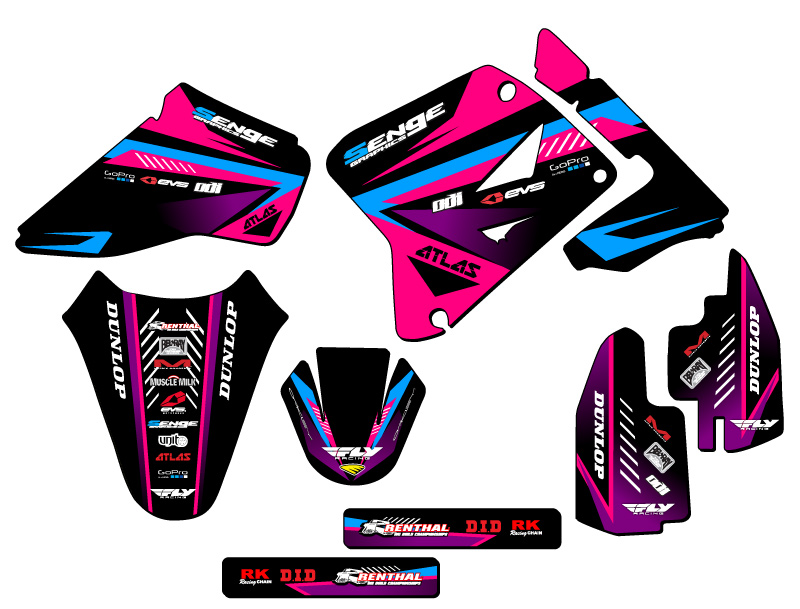 2001-2004 RM 85 SURGE Pink Senge kit de gráficos compatible con Suzuki - Imagen 2 de 10