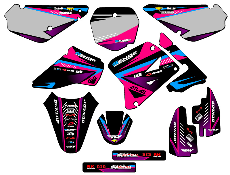 2001-2004 RM 85 SURGE Pink Senge kit de gráficos compatible con Suzuki - Imagen 5 de 10