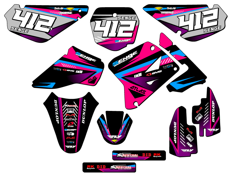 2001-2004 RM 85 SURGE Pink Senge kit de gráficos compatible con Suzuki - Imagen 8 de 10
