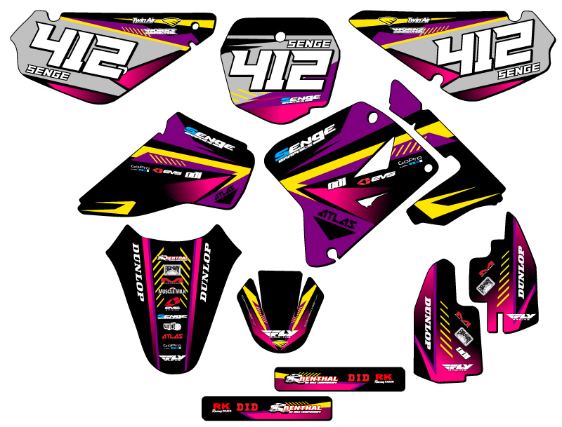 2001-2004 RM 85 SURGE Purple Senge kit de gráficos compatible con Suzuki - Imagen 8 de 10